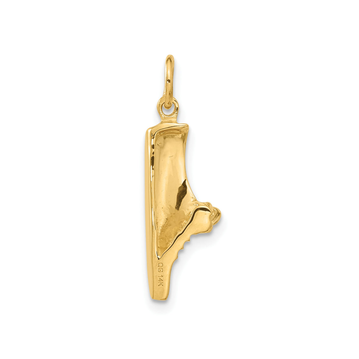 14k Yellow Gold Soccer Cleat Pendant, Unisex Sports Charm with Detailed Laces