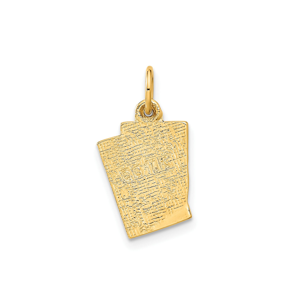 14k Yellow Gold Blackjack Playing Cards Pendant with Jack and Ace of Spades, Casino Style Charm