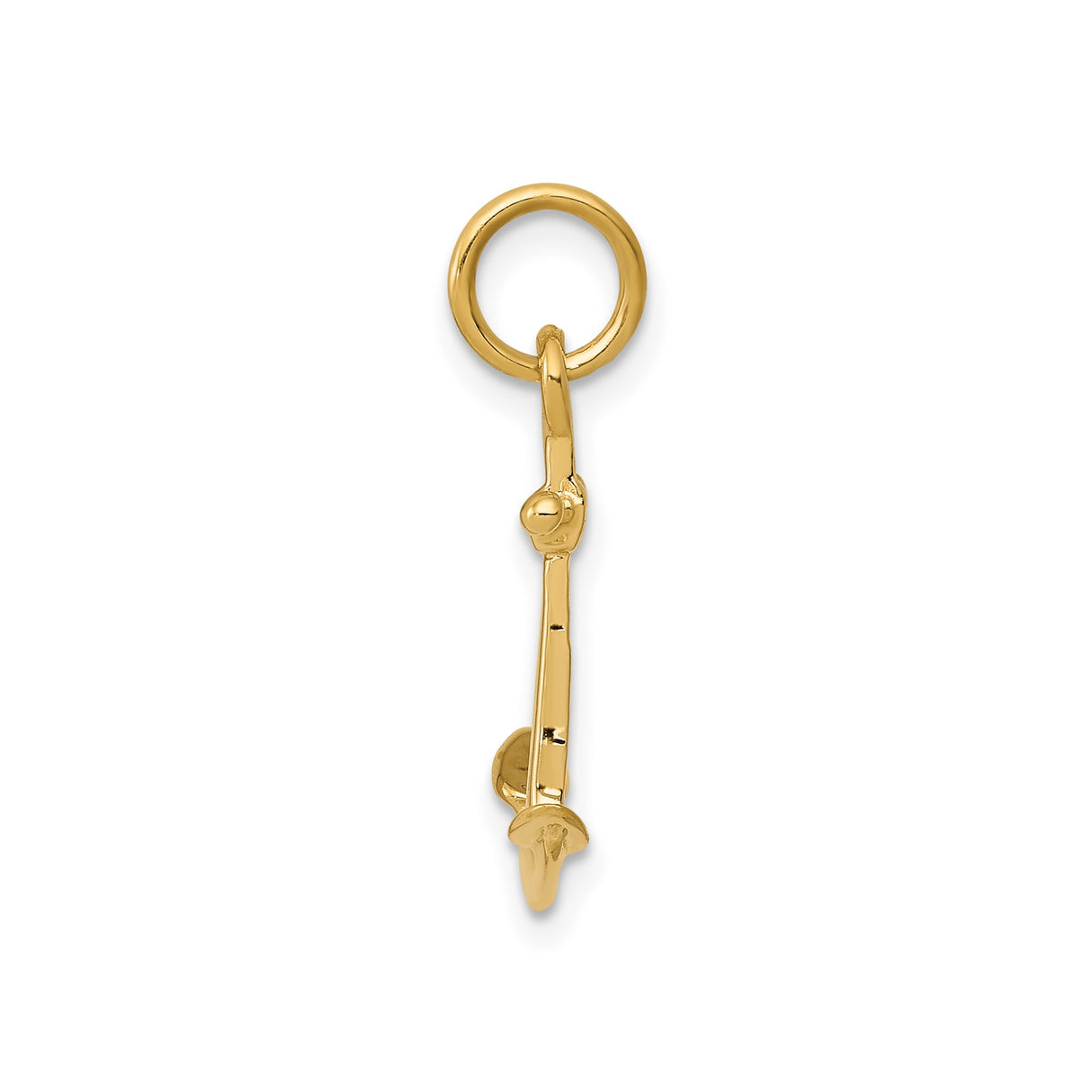 14k Yellow Gold Anchor Pendant, Nautical Faith Symbol for Women or Unisex Wear