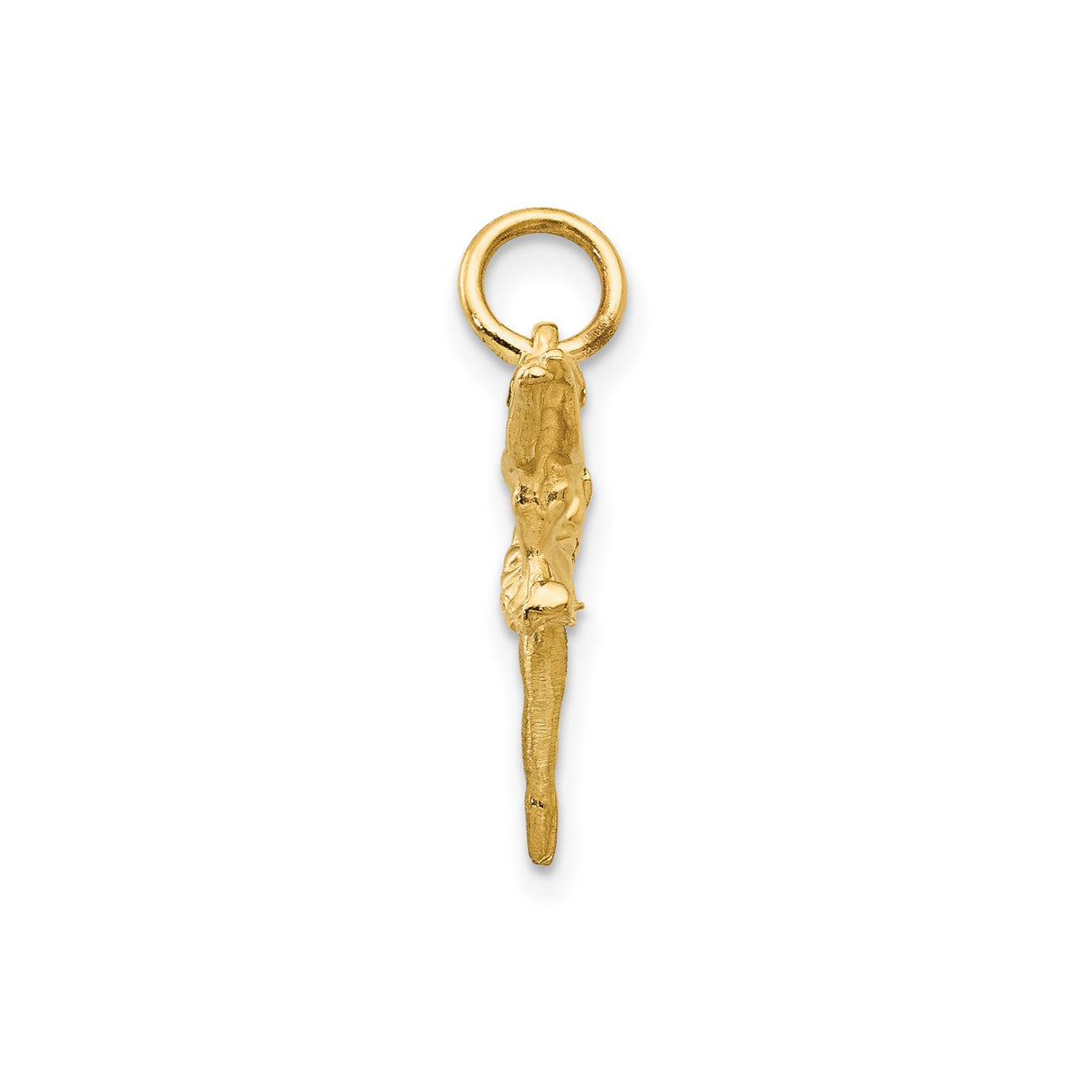 14k Yellow Gold Ballerina Pendant, Graceful Dancer with Detailed Tutu, Ballet Charm for Women