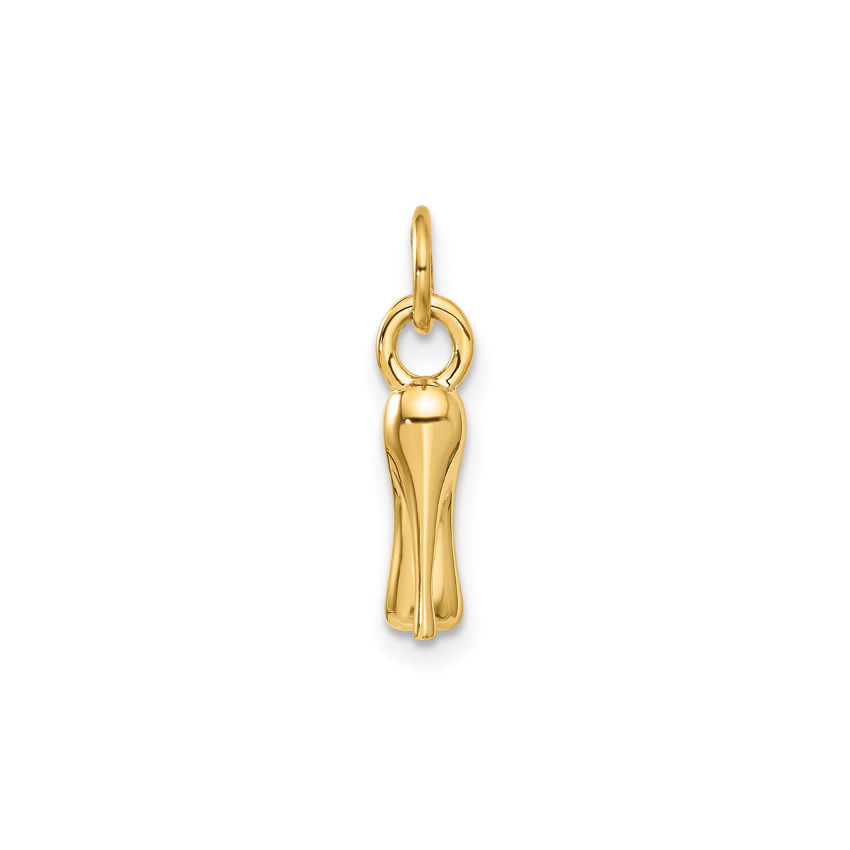 14k Yellow Gold High Heel Shoe Charm Pendant, Polished Stiletto Fashion Jewelry for Women