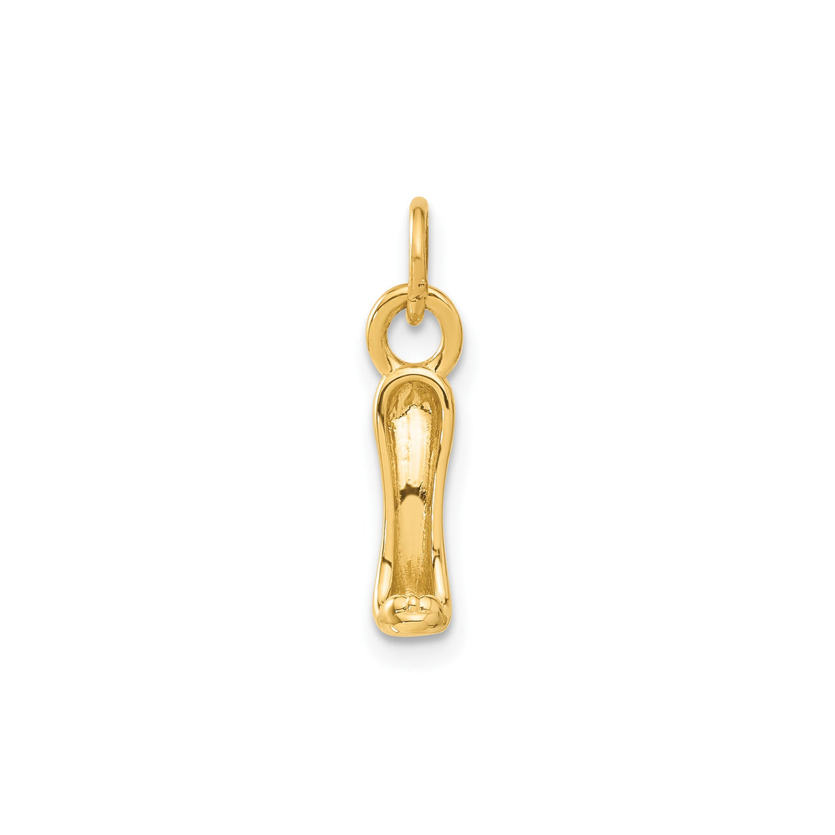 14k Yellow Gold High Heel Shoe Charm Pendant, Polished Stiletto Fashion Jewelry for Women