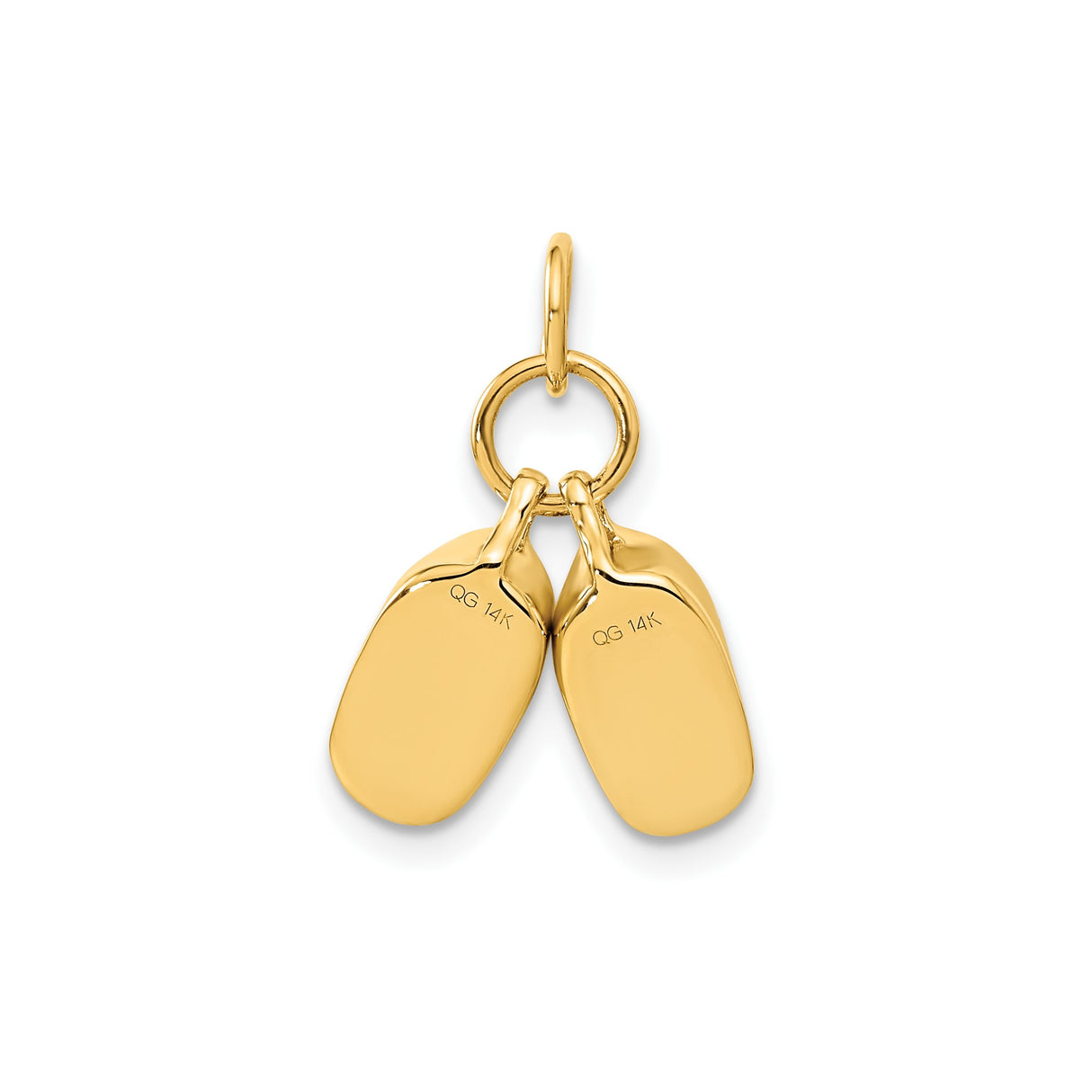 14k Yellow Gold Baby Shoe Pendant Charm with Two Booties, Symbolic Motherhood Jewelry