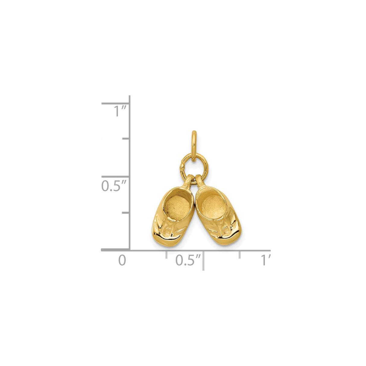 14k Yellow Gold Baby Shoe Pendant Charm with Two Booties, Symbolic Motherhood Jewelry