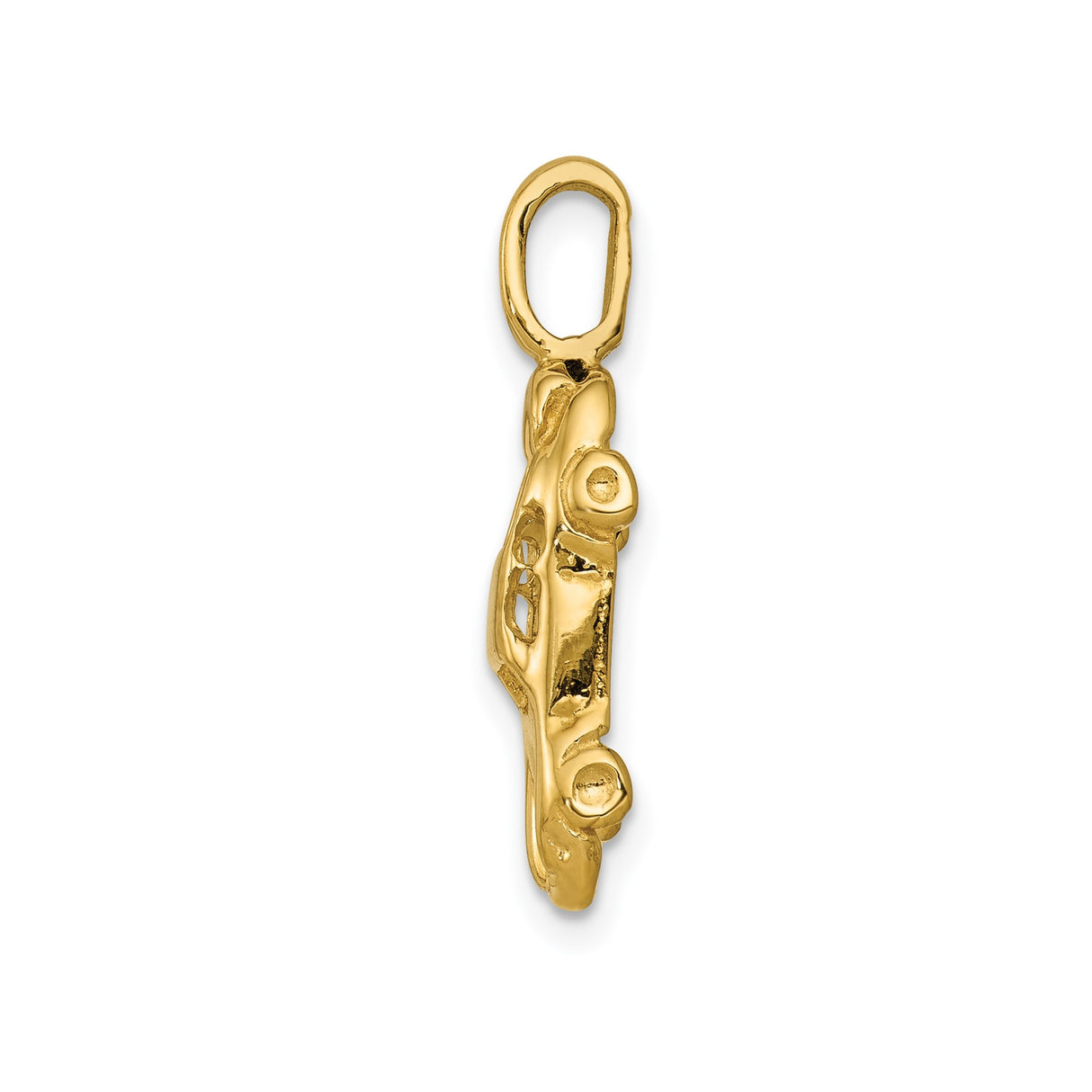 14k Yellow Gold Sports Car Charm Pendant, Automotive-Inspired Jewelry for Racing Enthusiasts