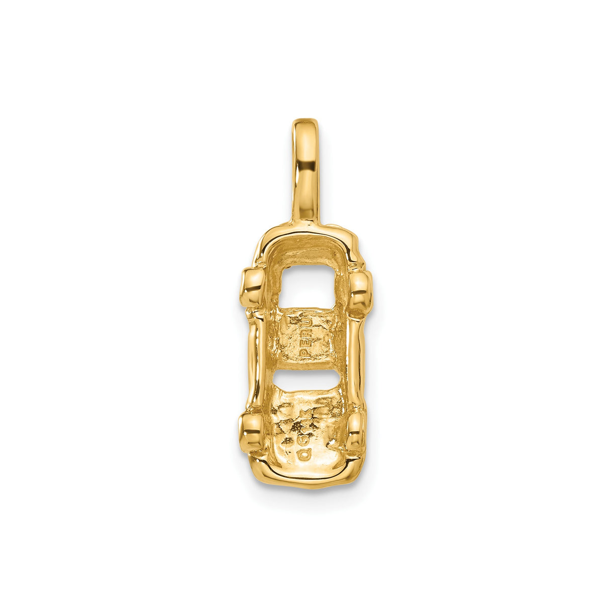 14k Yellow Gold Sports Car Charm Pendant, Automotive-Inspired Jewelry for Racing Enthusiasts