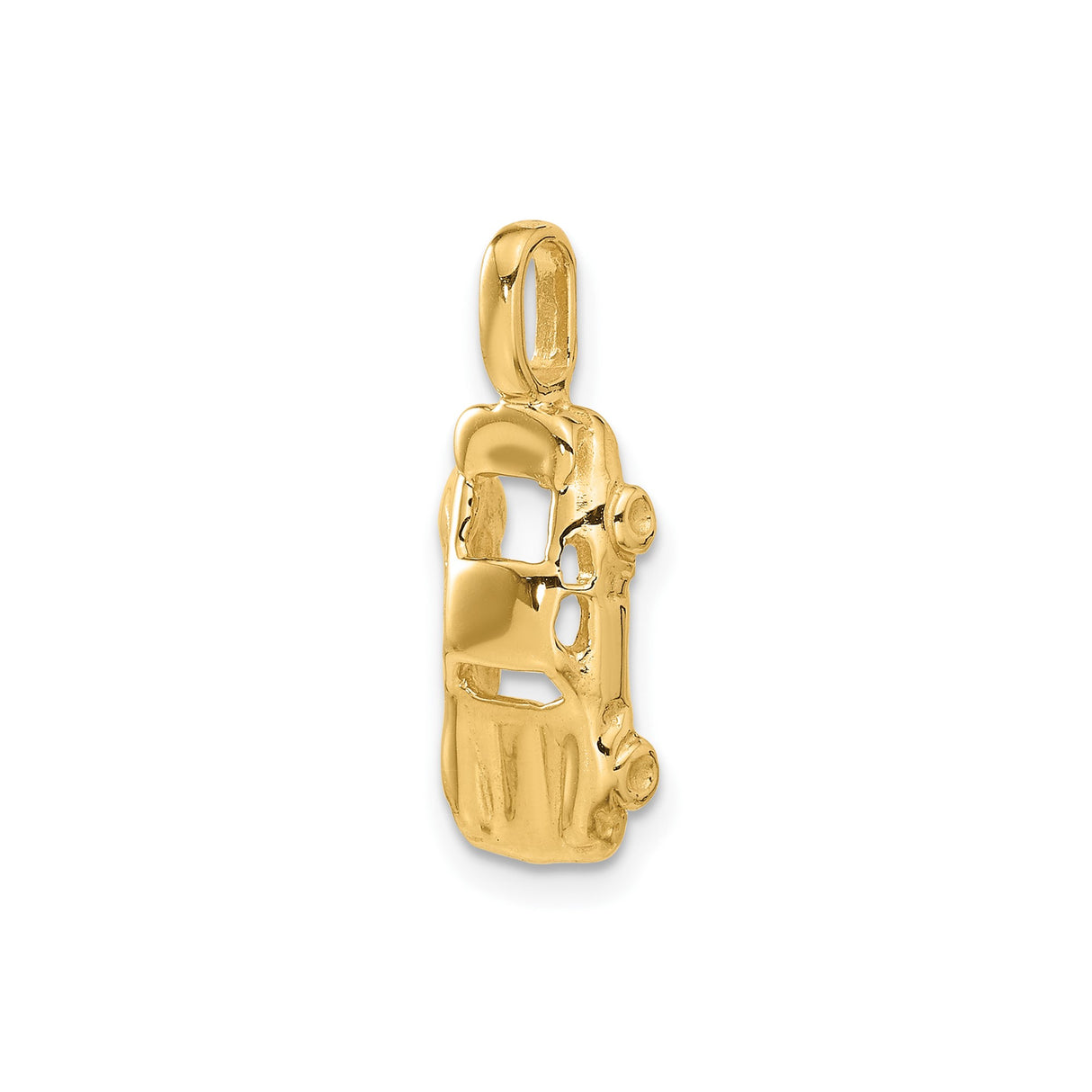 14k Yellow Gold Sports Car Charm Pendant, Automotive-Inspired Jewelry for Racing Enthusiasts