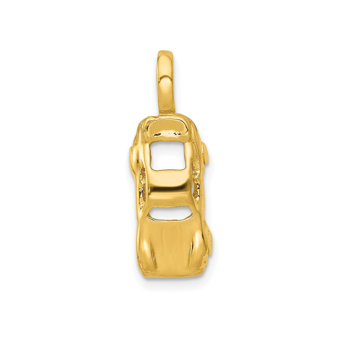 14k Yellow Gold Sports Car Charm Pendant, Automotive-Inspired Jewelry for Racing Enthusiasts