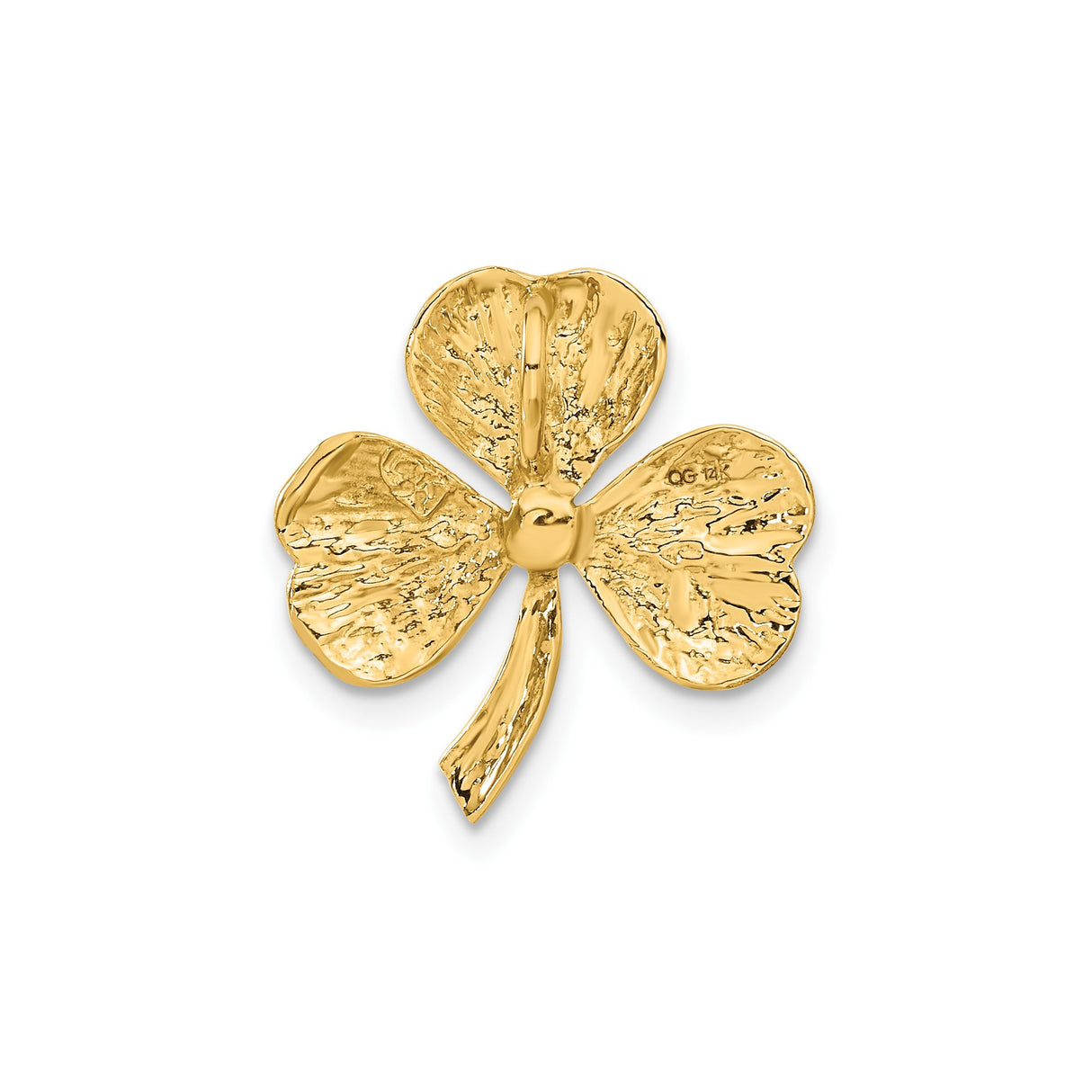 14k Yellow Gold Shamrock Pendant with Three-Leaf Clover Design, Irish Heritage Charm