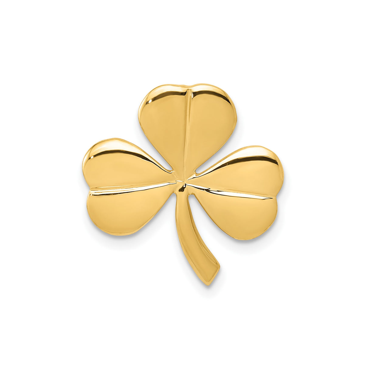 14k Yellow Gold Shamrock Pendant with Three-Leaf Clover Design, Irish Heritage Charm