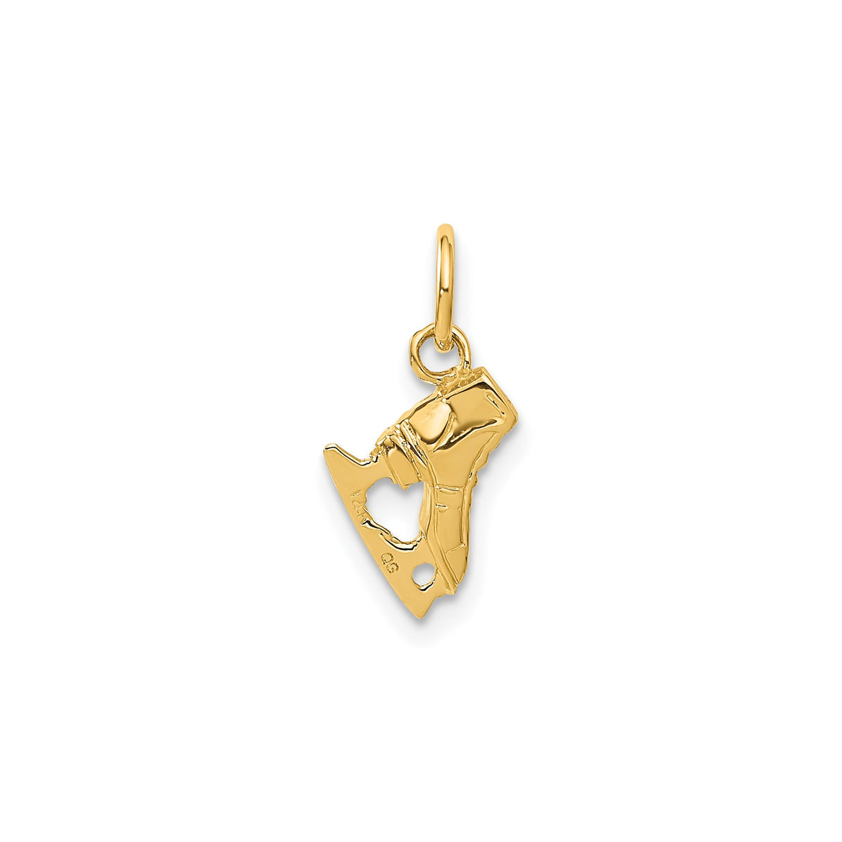 14k Yellow Gold Ice Skate Charm Pendant, Detailed Figure Skating Jewelry for Women or Girls