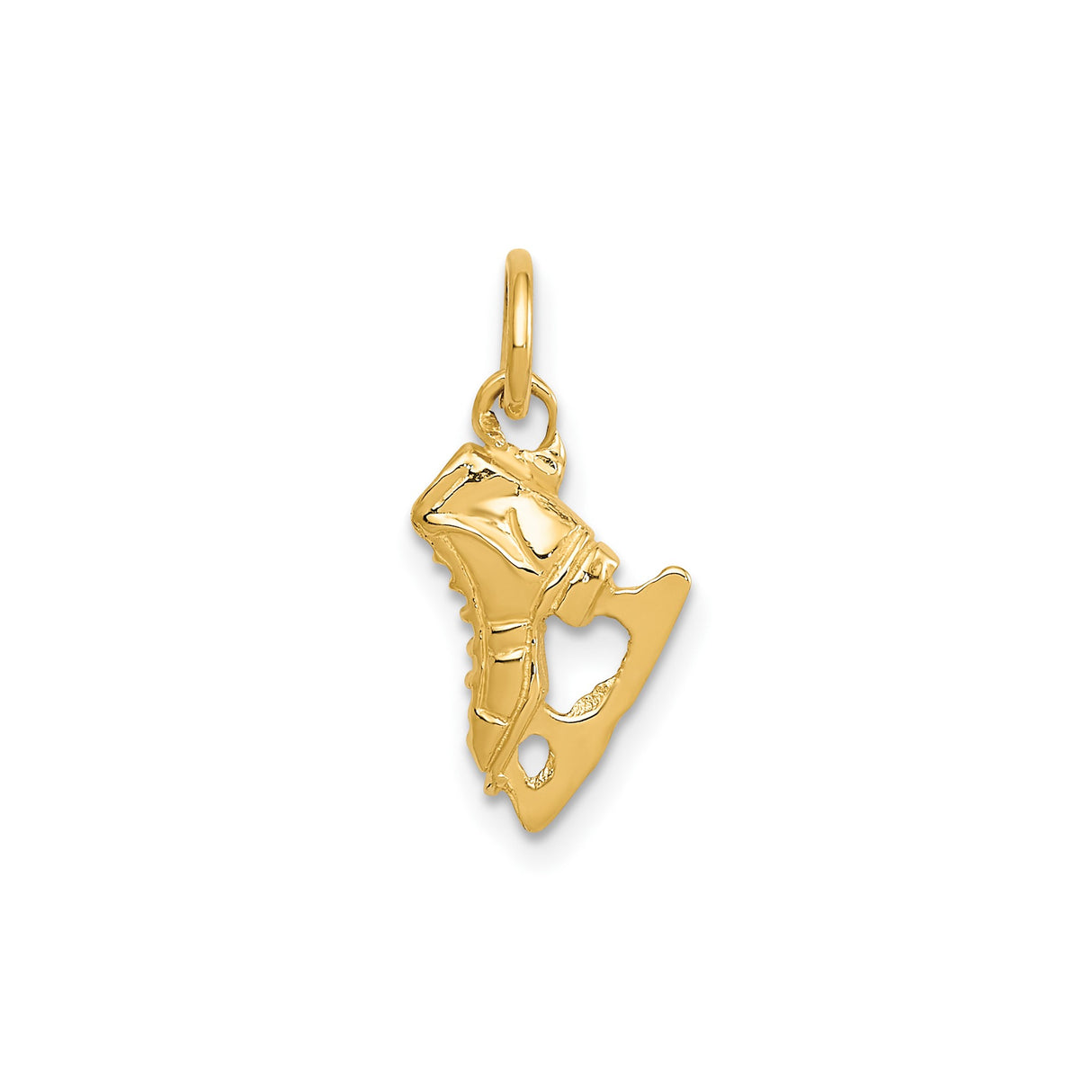 14k Yellow Gold Ice Skate Charm Pendant, Detailed Figure Skating Jewelry for Women or Girls