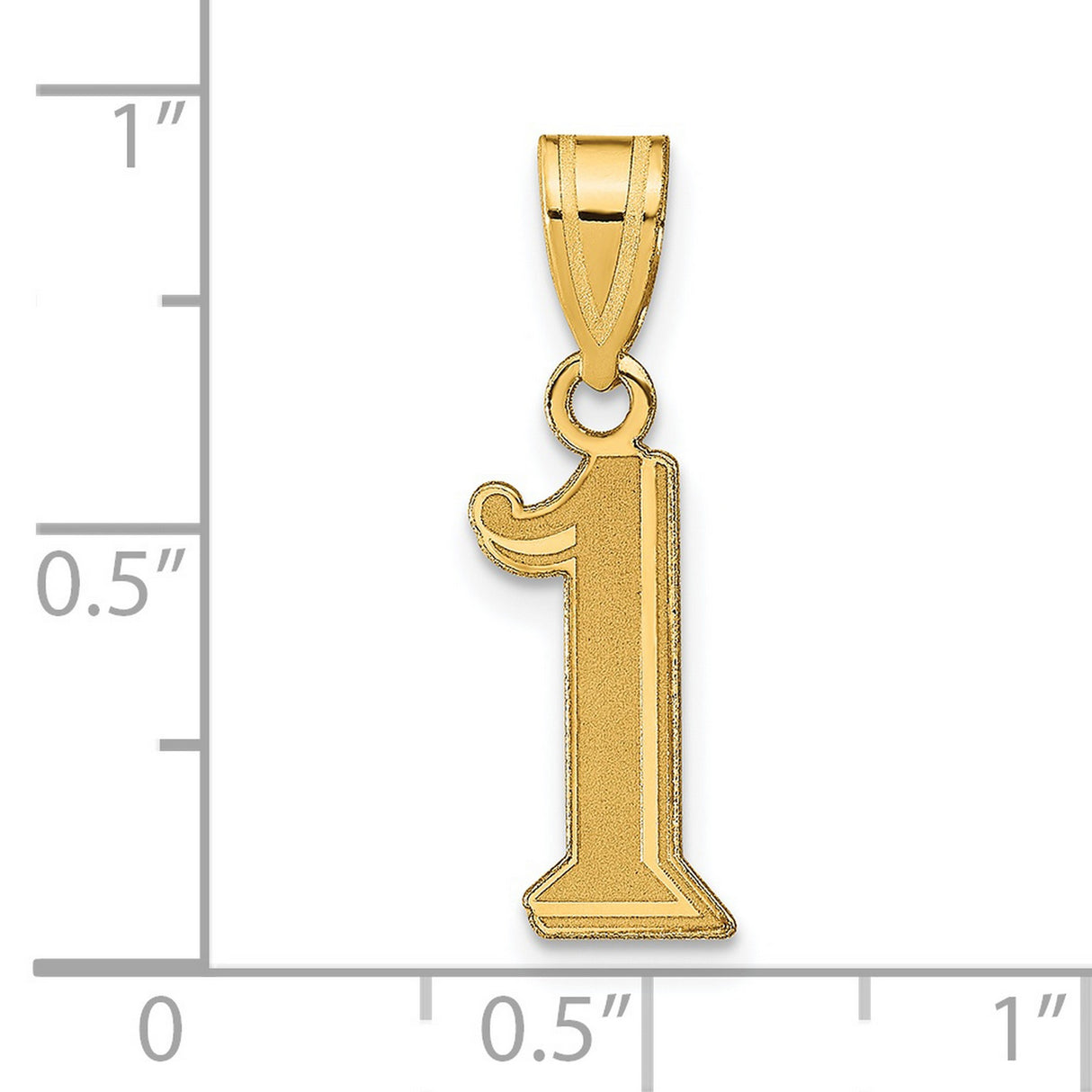14k Yellow Gold Number 1 Pendant or Charm, Bold Symbol of Ambition and Excellence, Unisex
