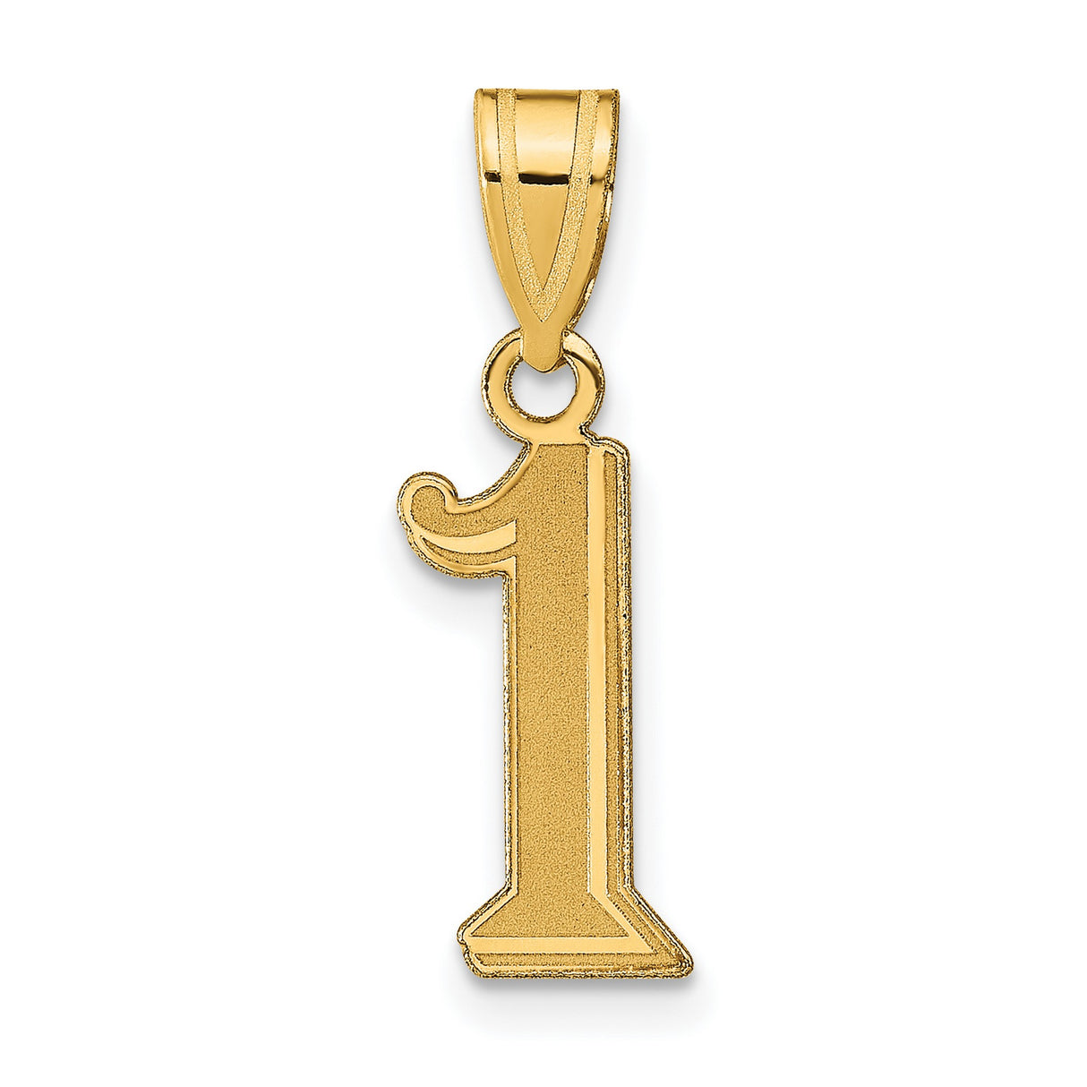 14k Yellow Gold Number 1 Pendant or Charm, Bold Symbol of Ambition and Excellence, Unisex