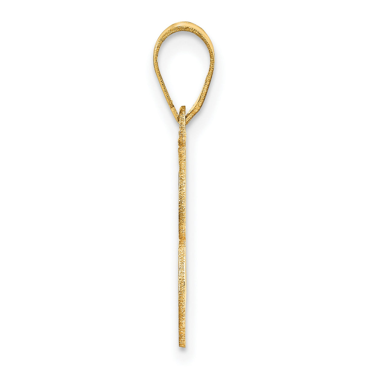 14k Yellow Gold Number 3 Pendant Charm, Solid Serif Style Digit for Women or Unisex Wear