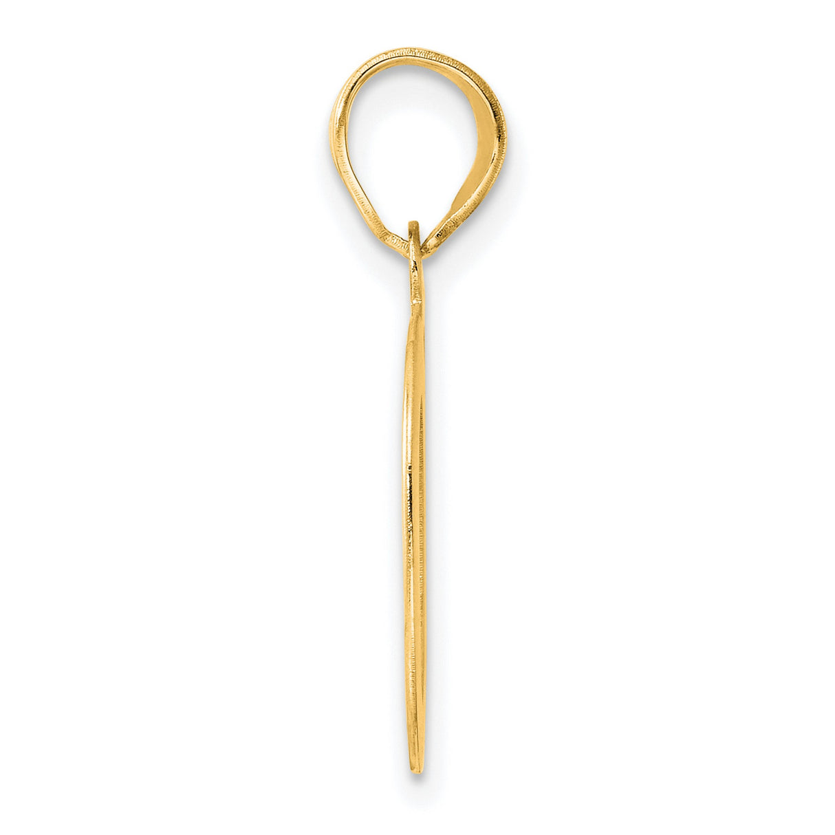 Polished Etched Number 20 Charm Pendant in Real 14k Yellow Gold