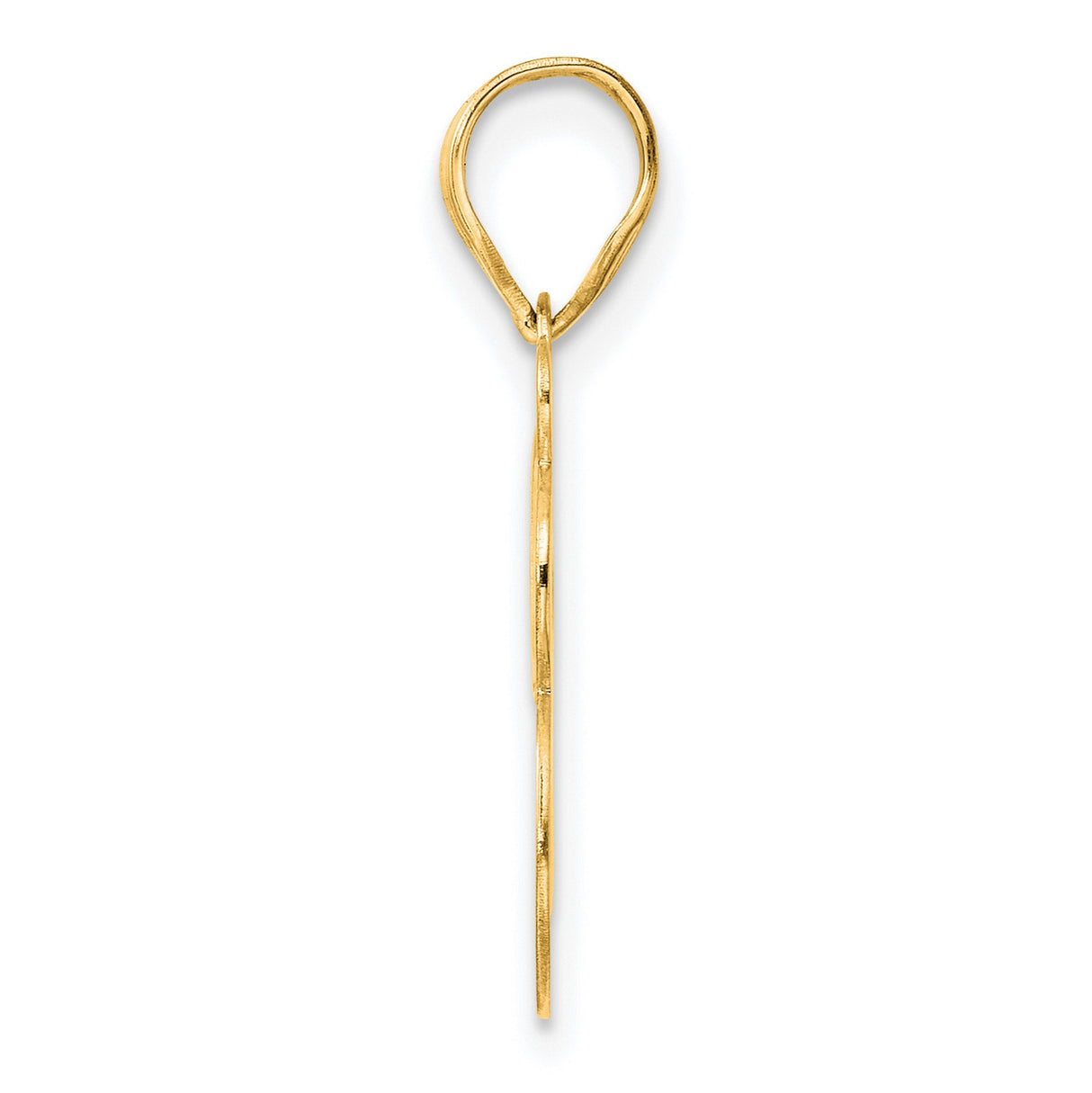 Polished Etched Number 28 Charm Pendant in Real 14k Yellow Gold