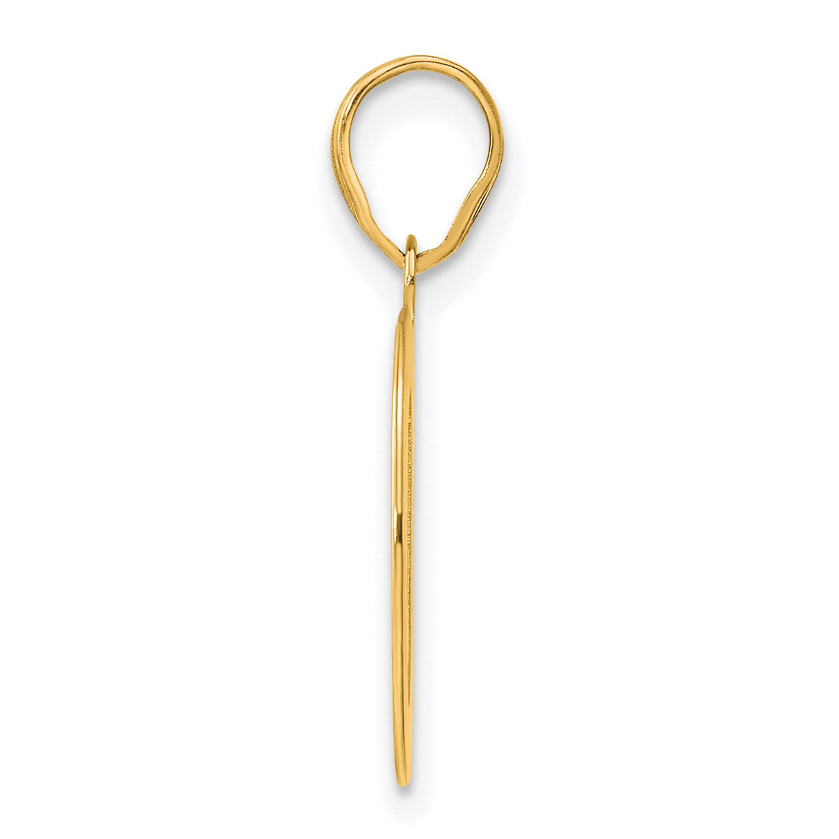 Polished Etched Number 40 Charm Pendant in Real 14k Yellow Gold