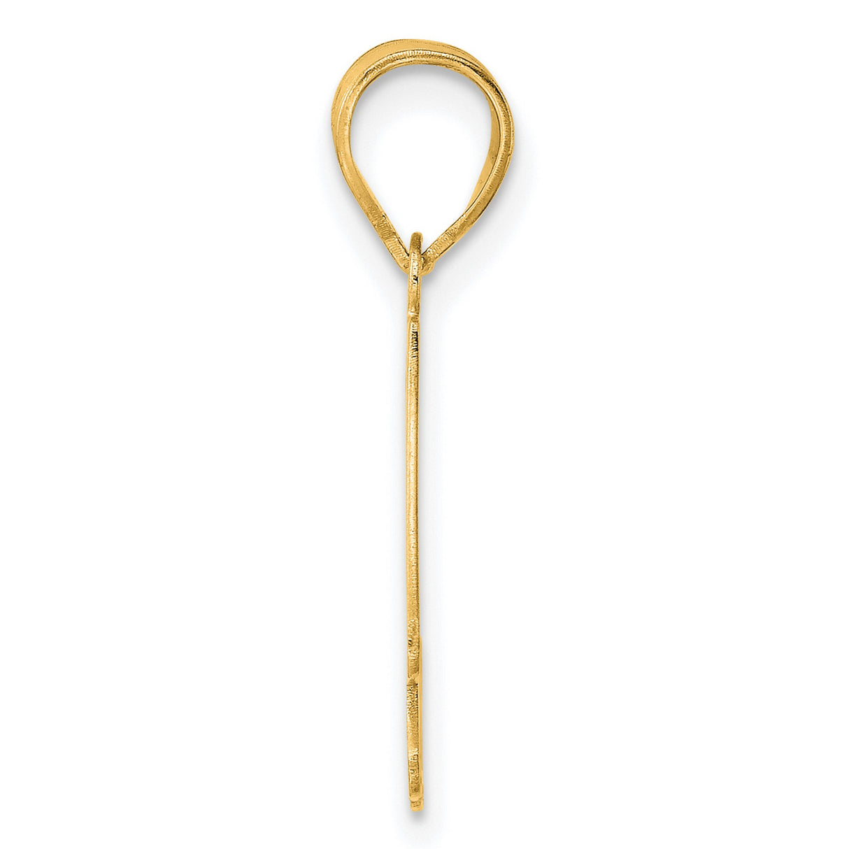 Polished Etched Number 44 Charm Pendant in Real 14k Yellow Gold