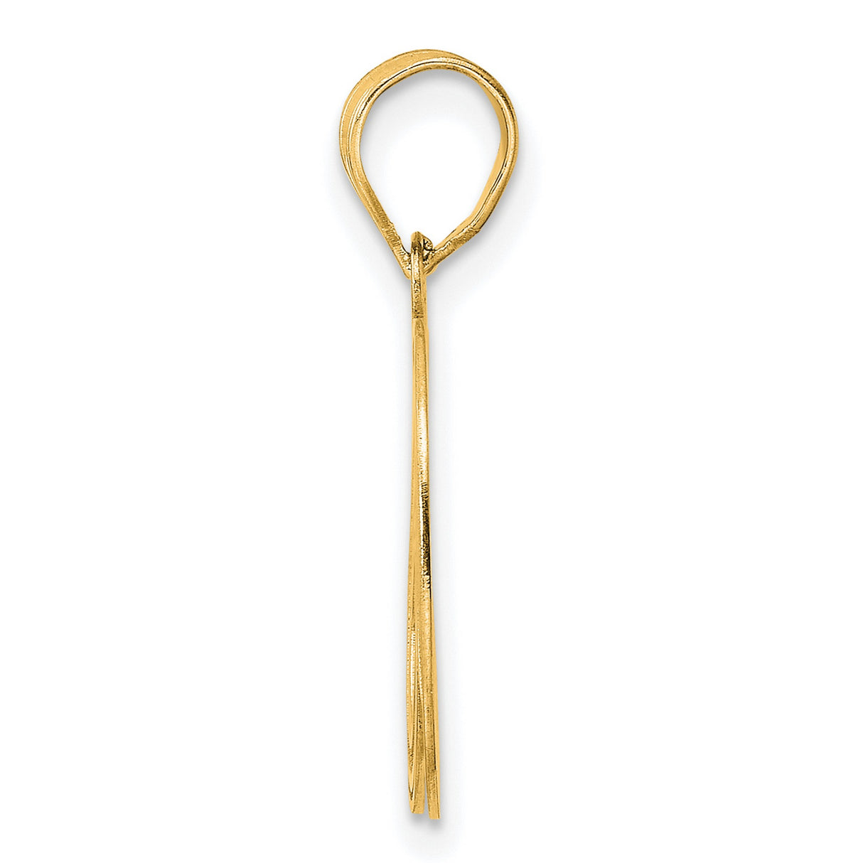 14k Yellow Gold 60 Pendant, Polished Textured Milestone Number Charm for Women or Unisex