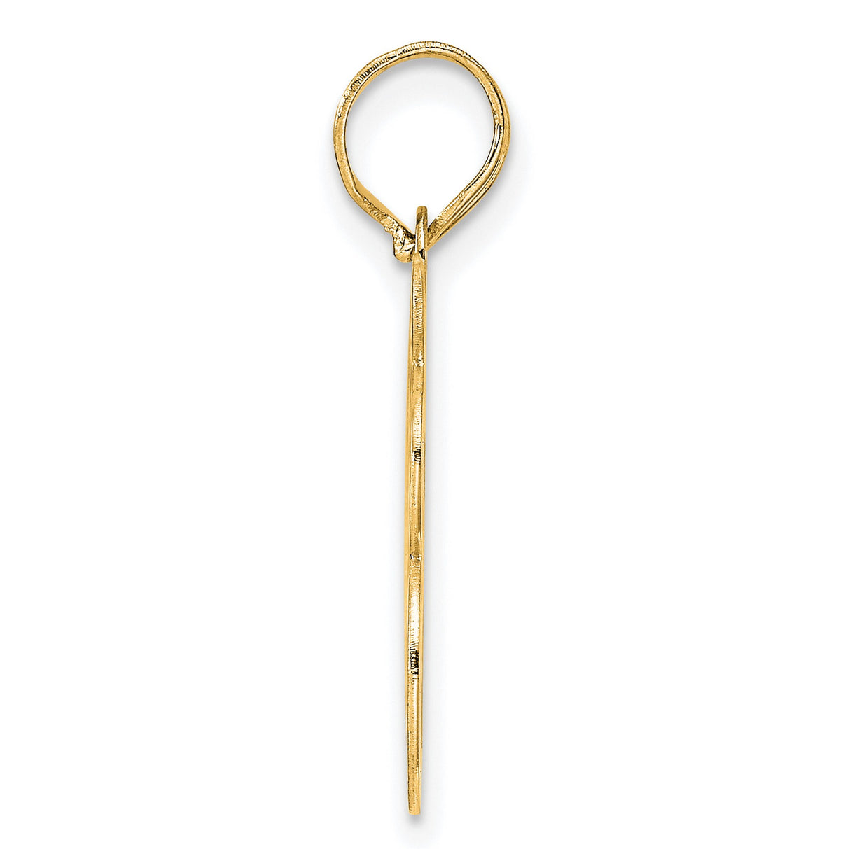 Polished Etched Number 68 Charm Pendant in Real 14k Yellow Gold