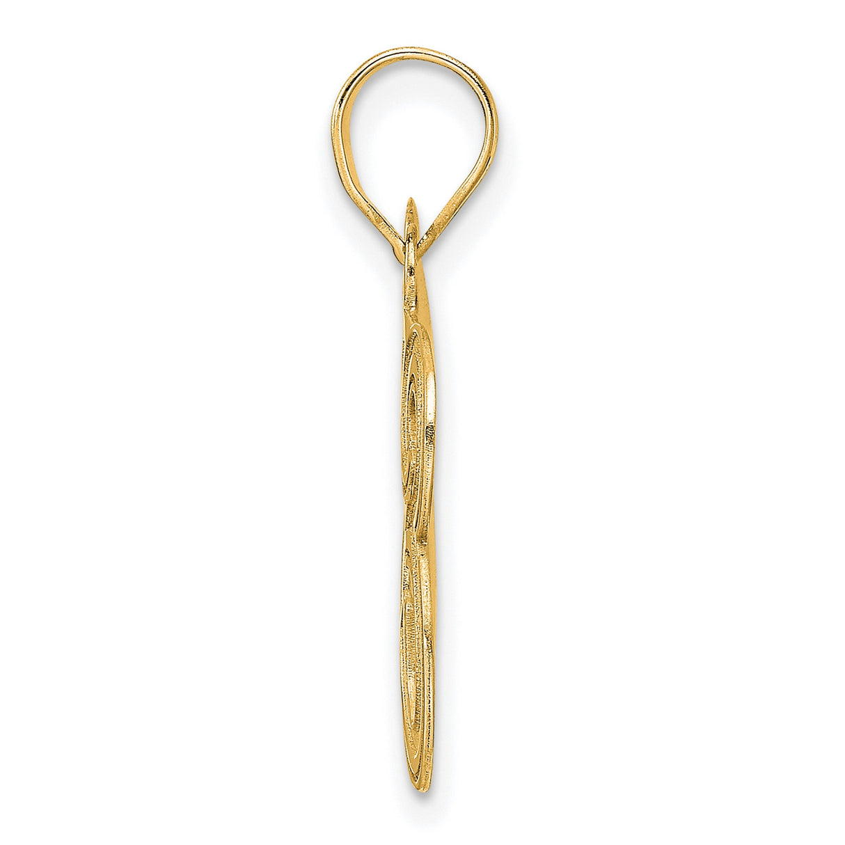 Polished Etched Number 83 Charm Pendant in Real 14k Yellow Gold