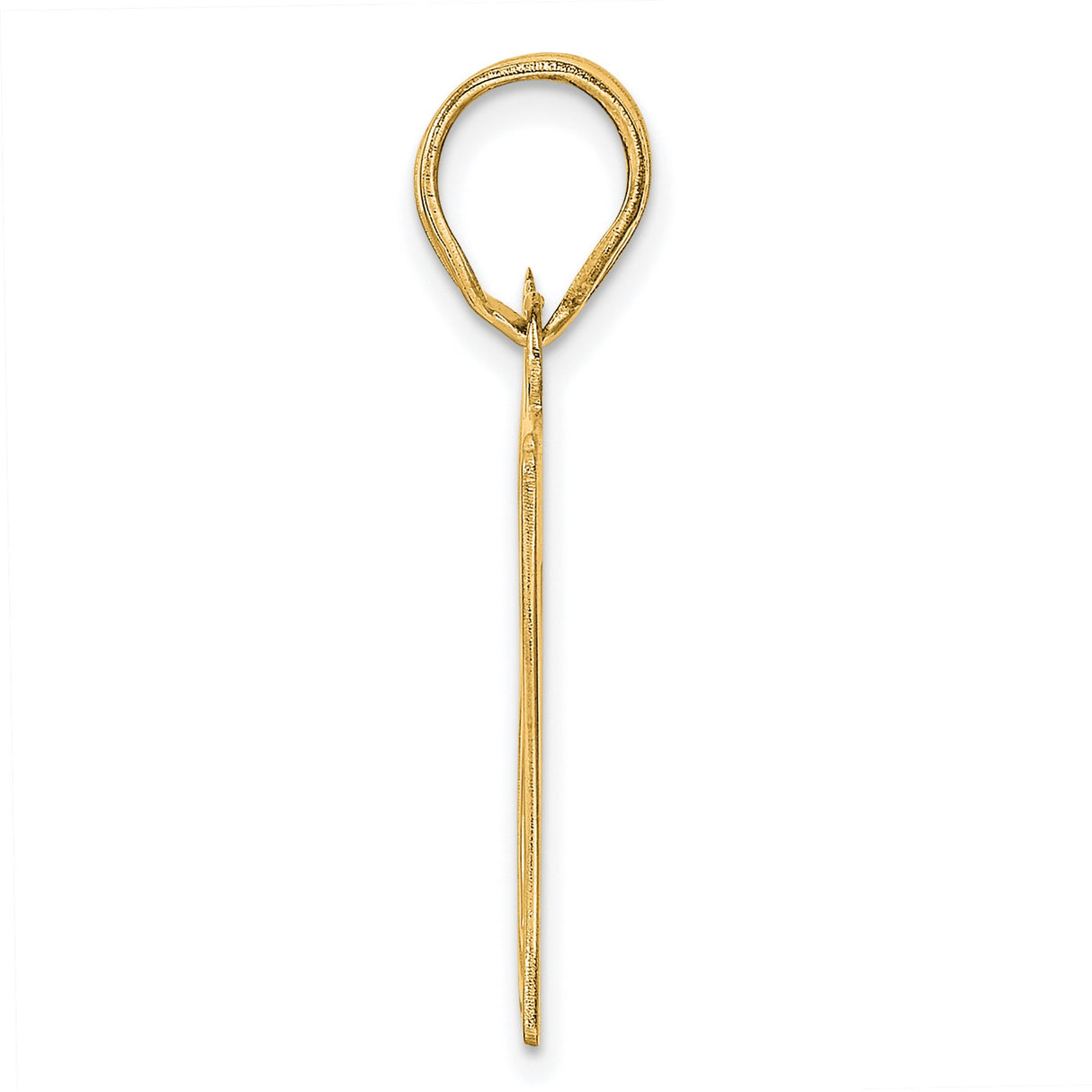 Polished Etched Number 87 Charm Pendant in Real 14k Yellow Gold