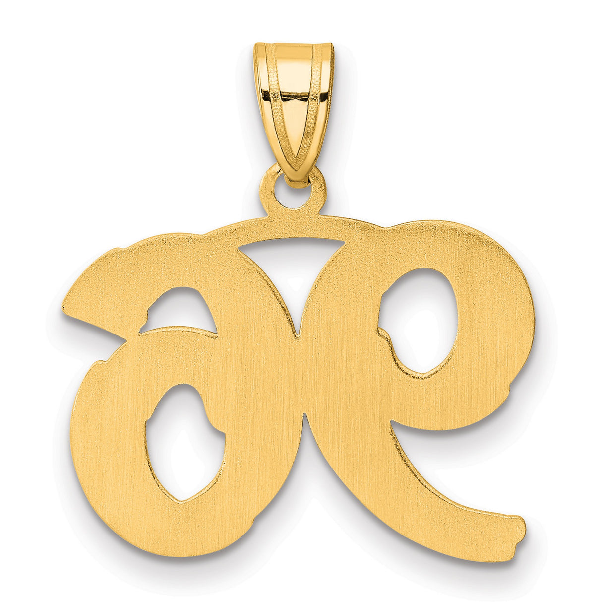 Polished Etched Number 96 Charm Pendant in Real 14k Yellow Gold