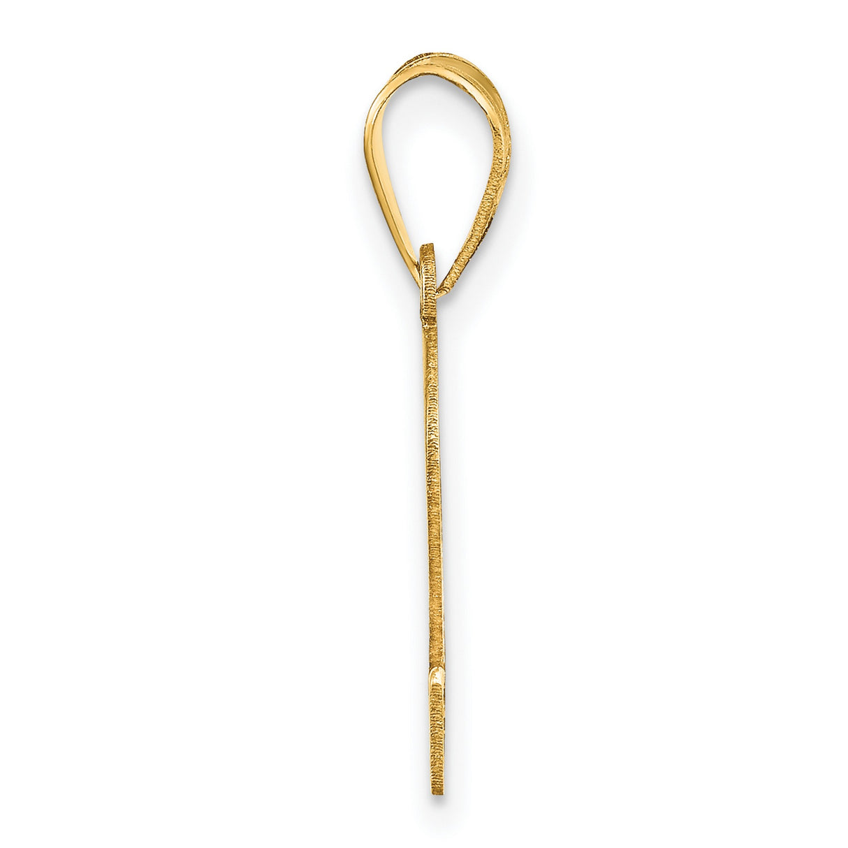 14k Yellow Gold Number Two Pendant Charm, Polished Finish, Numeric Symbol Jewelry for Women or Unisex