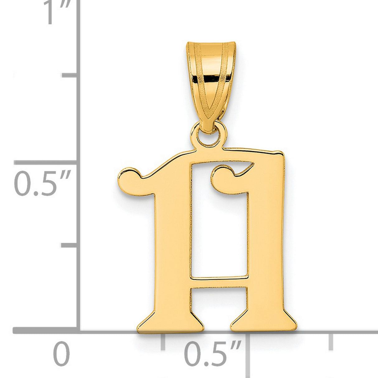 Polished Number 11 Charm Pendant in Real 14k Yellow Gold
