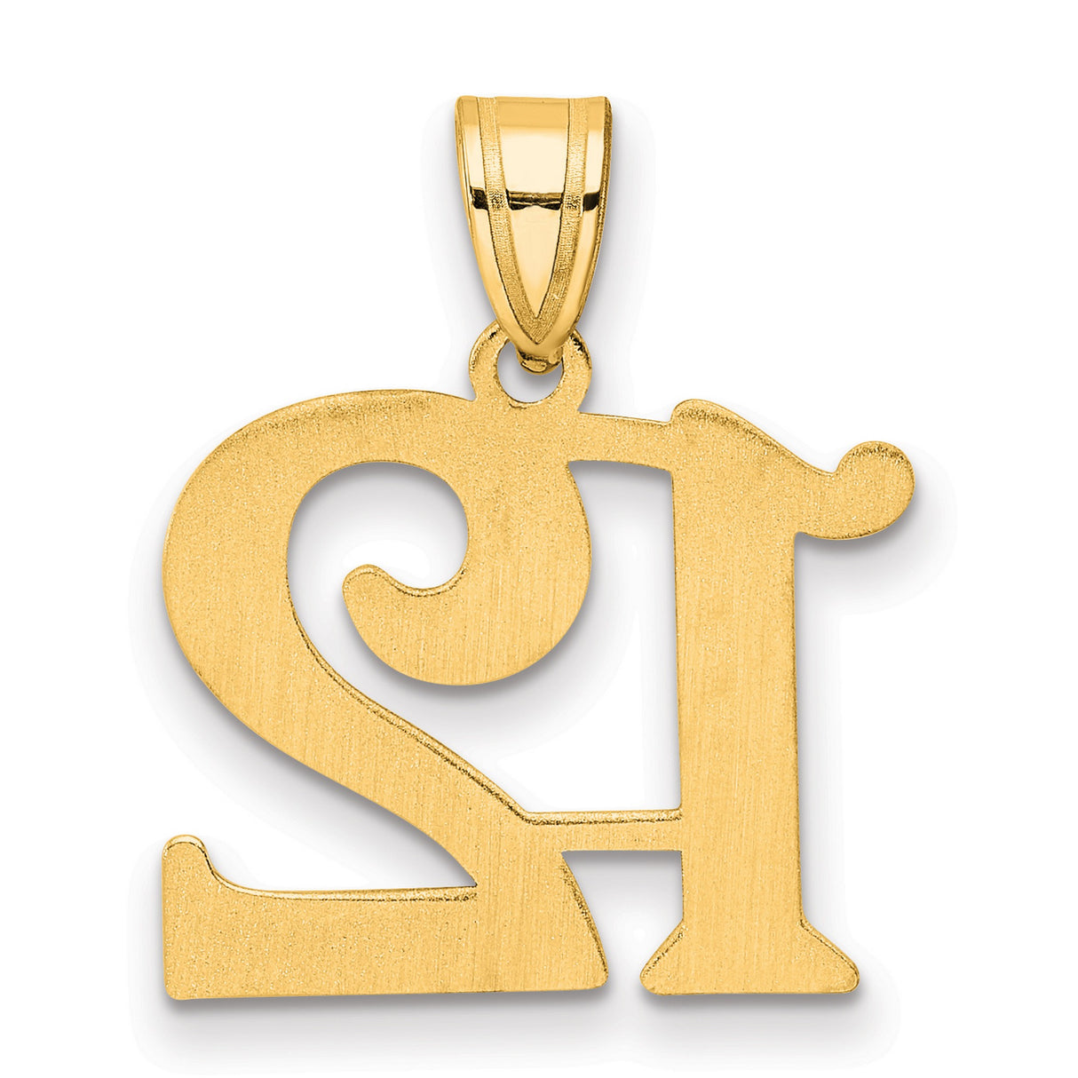 Polished Number 12 Charm Pendant in Real 14k Yellow Gold