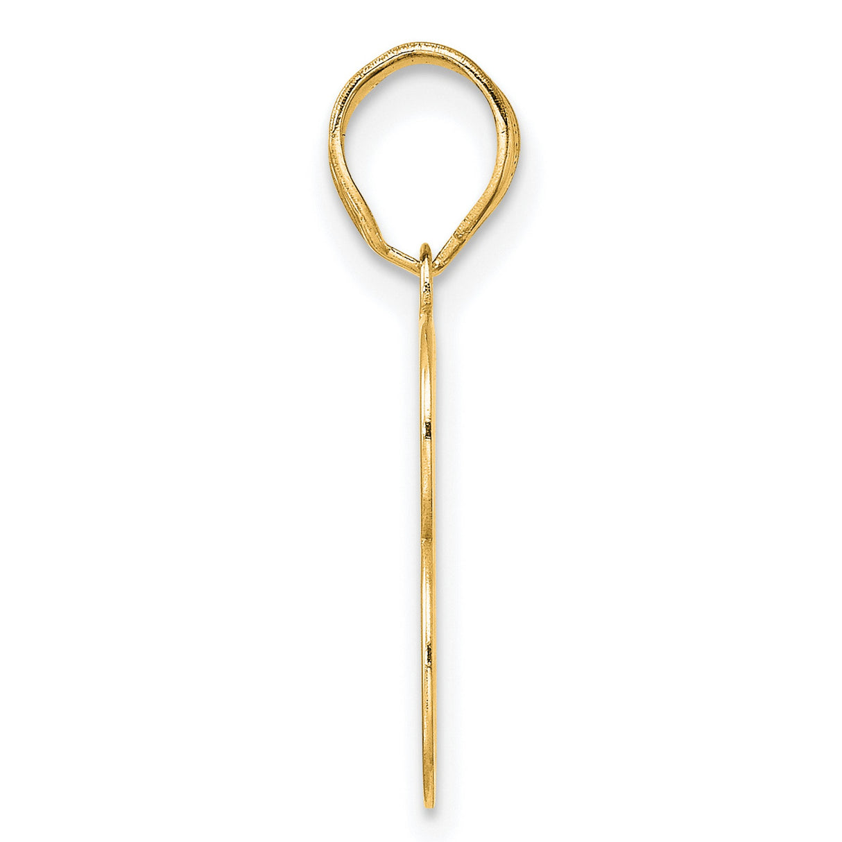 Polished Number 13 Charm Pendant in Real 14k Yellow Gold
