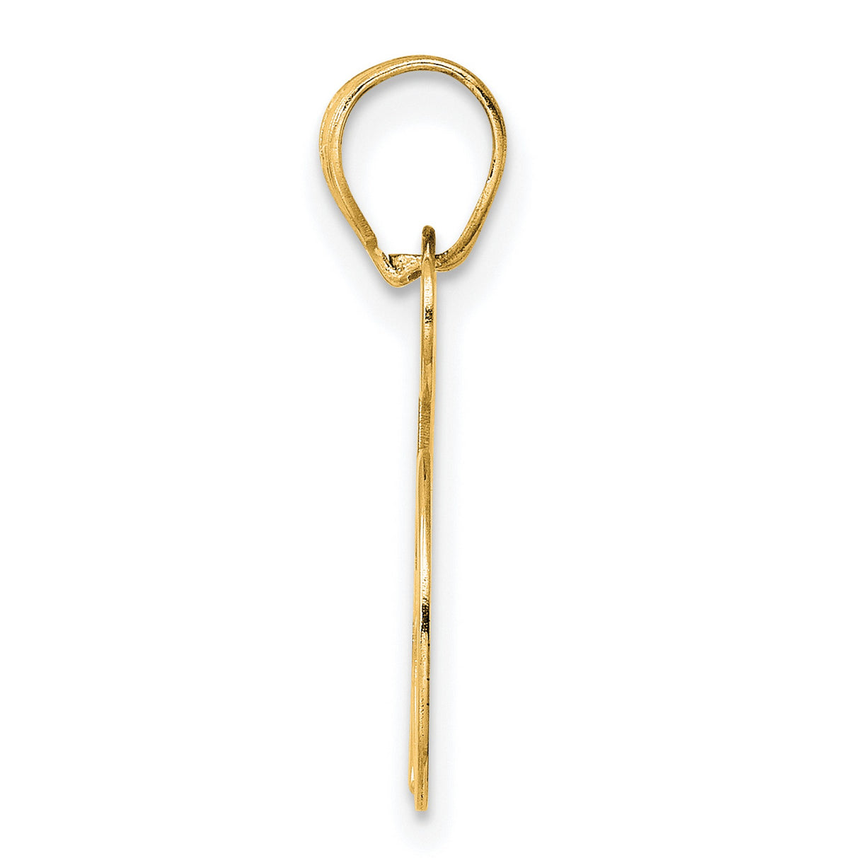 Polished Number 15 Charm Pendant in Real 14k Yellow Gold