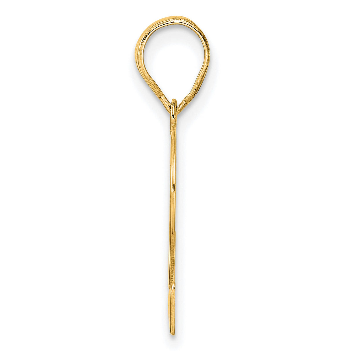 Polished Number 32 Charm Pendant in Real 14k Yellow Gold