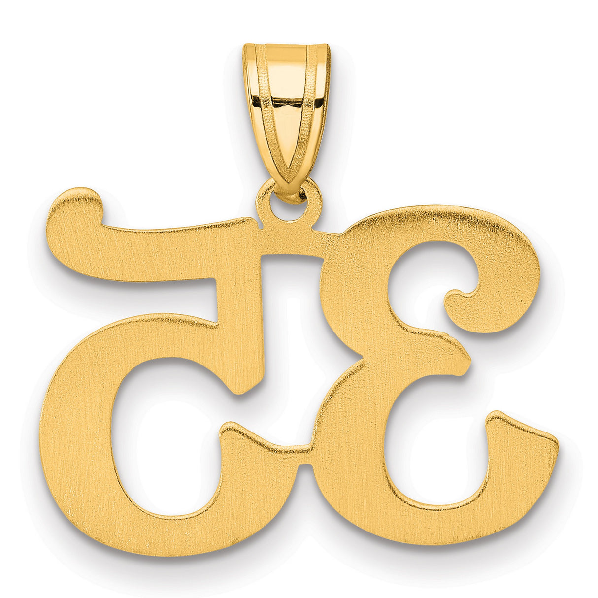Polished Number 35 Charm Pendant in Real 14k Yellow Gold