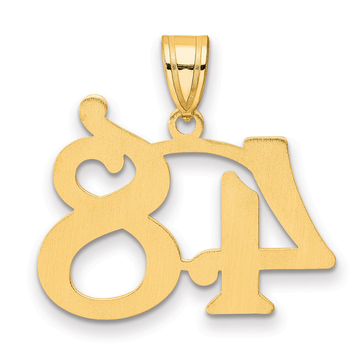 Polished Number 48 Charm Pendant in Real 14k Yellow Gold