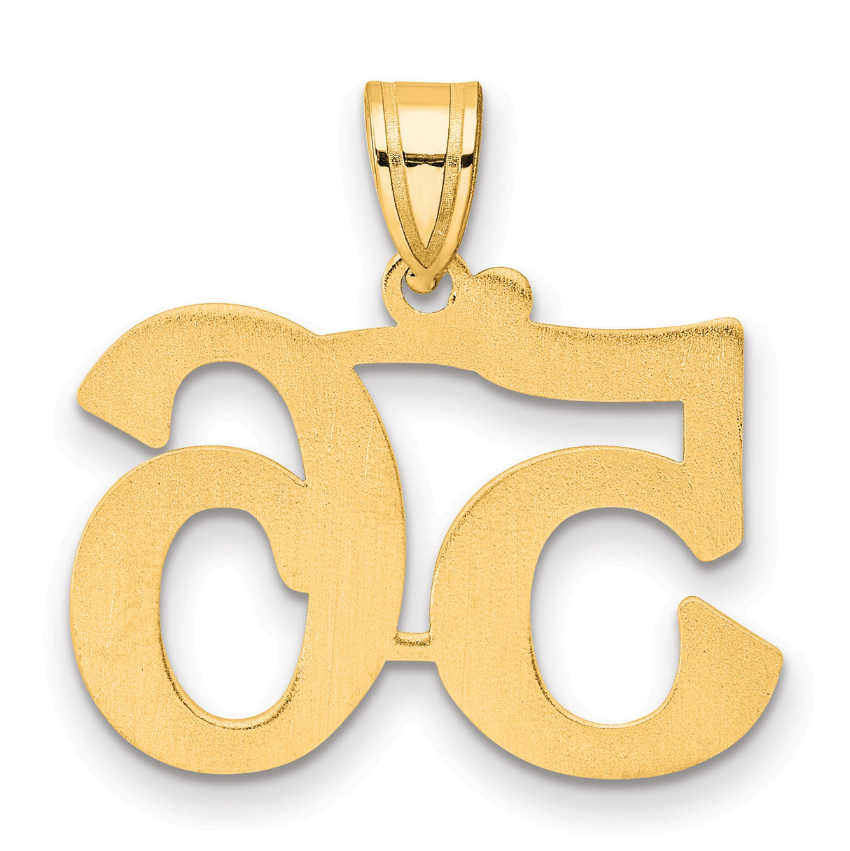 Polished Number 56 Charm Pendant in Real 14k Yellow Gold