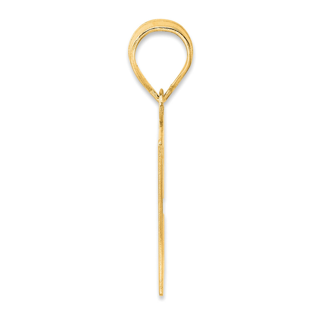 Polished Number 57 Charm Pendant in Real 14k Yellow Gold