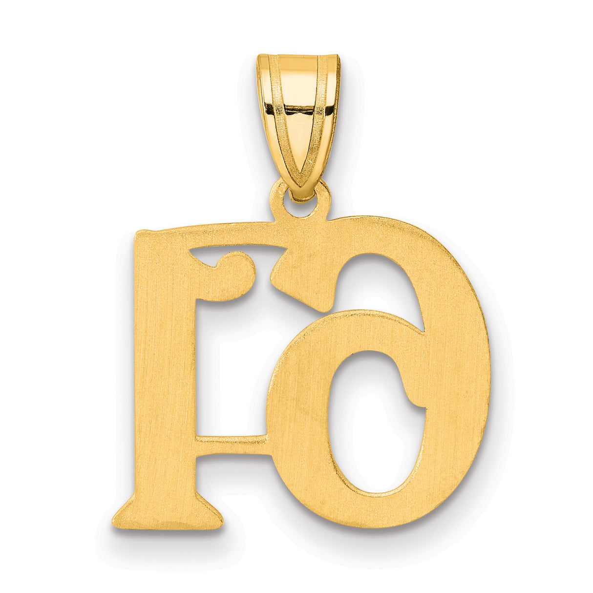 Polished Number 61 Charm Pendant in Real 14k Yellow Gold