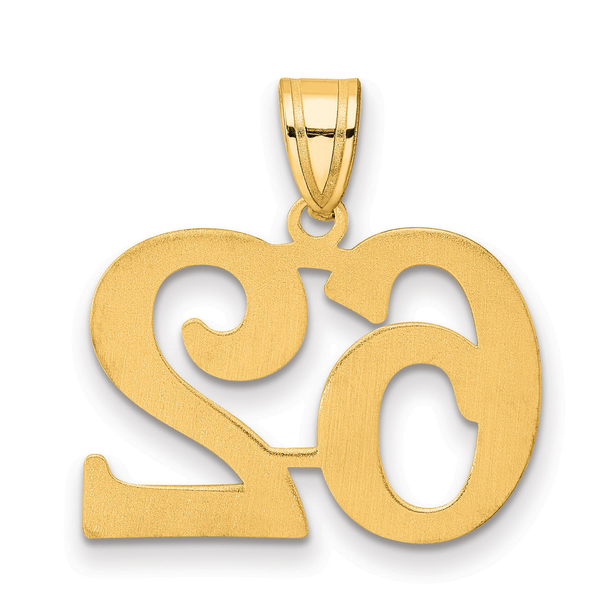 Polished Number 62 Charm Pendant in Real 14k Yellow Gold