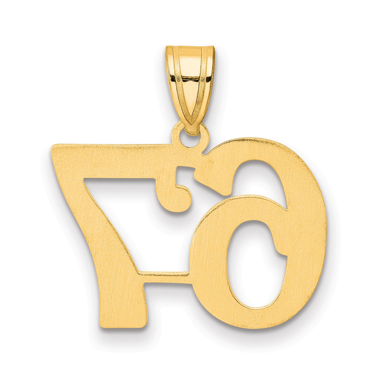 Polished Number 67 Charm Pendant in Real 14k Yellow Gold
