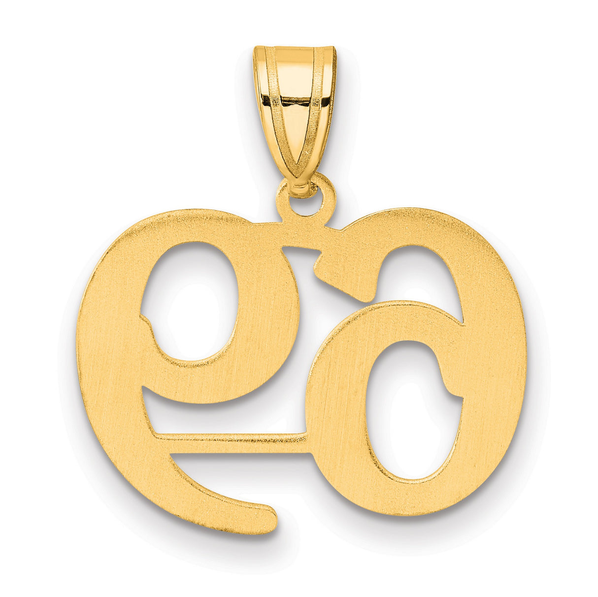 Polished Number 69 Charm Pendant in Real 14k Yellow Gold