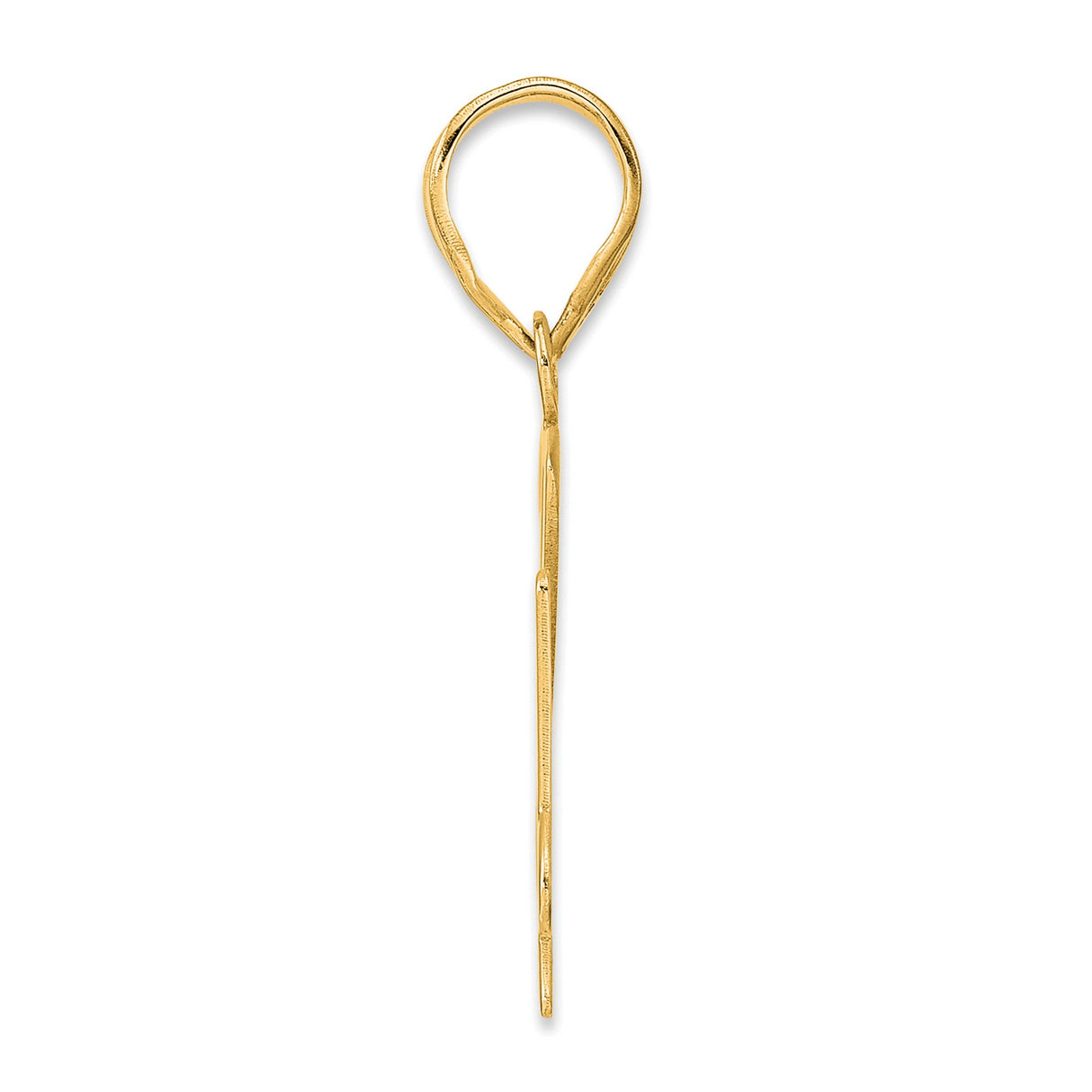 Polished Number 74 Charm Pendant in Real 14k Yellow Gold