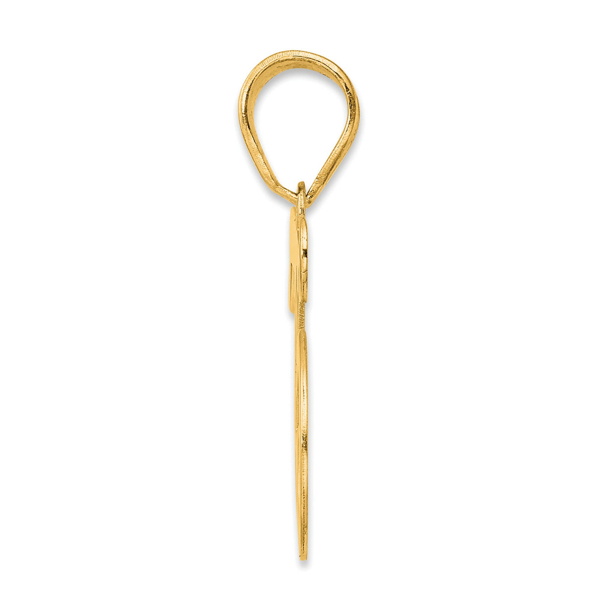 Polished Number 75 Charm Pendant in Real 14k Yellow Gold
