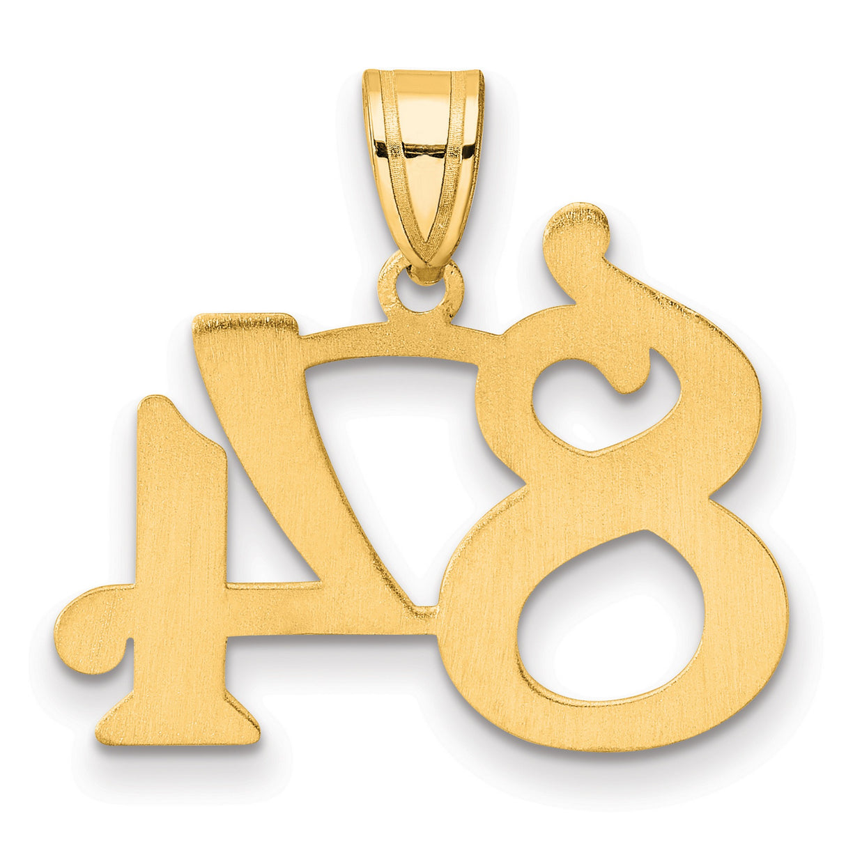 Polished Number 84 Charm Pendant in Real 14k Yellow Gold