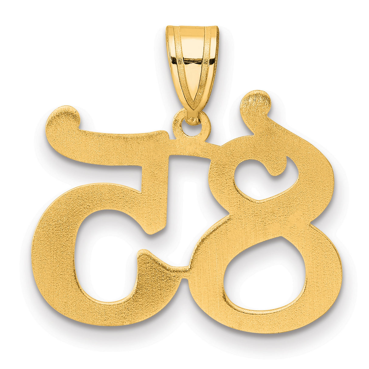 Polished Number 85 Charm Pendant in Real 14k Yellow Gold