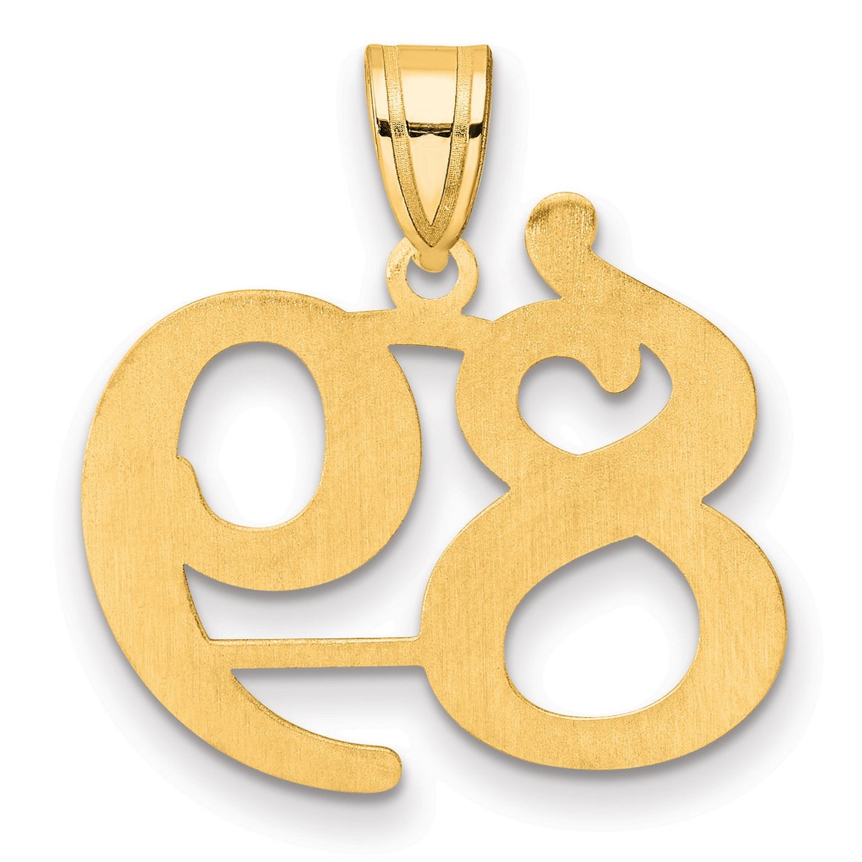 Polished Number 89 Charm Pendant in Real 14k Yellow Gold