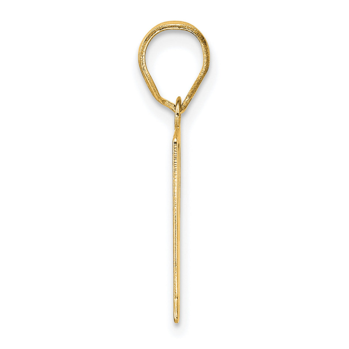 Polished Number 91 Charm Pendant in Real 14k Yellow Gold