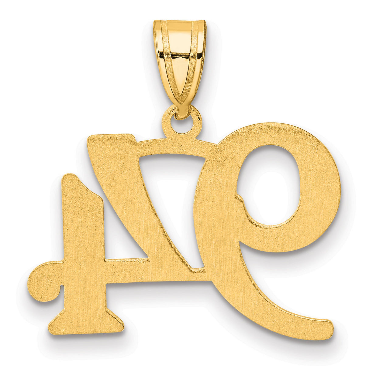 Polished Number 94 Charm Pendant in Real 14k Yellow Gold