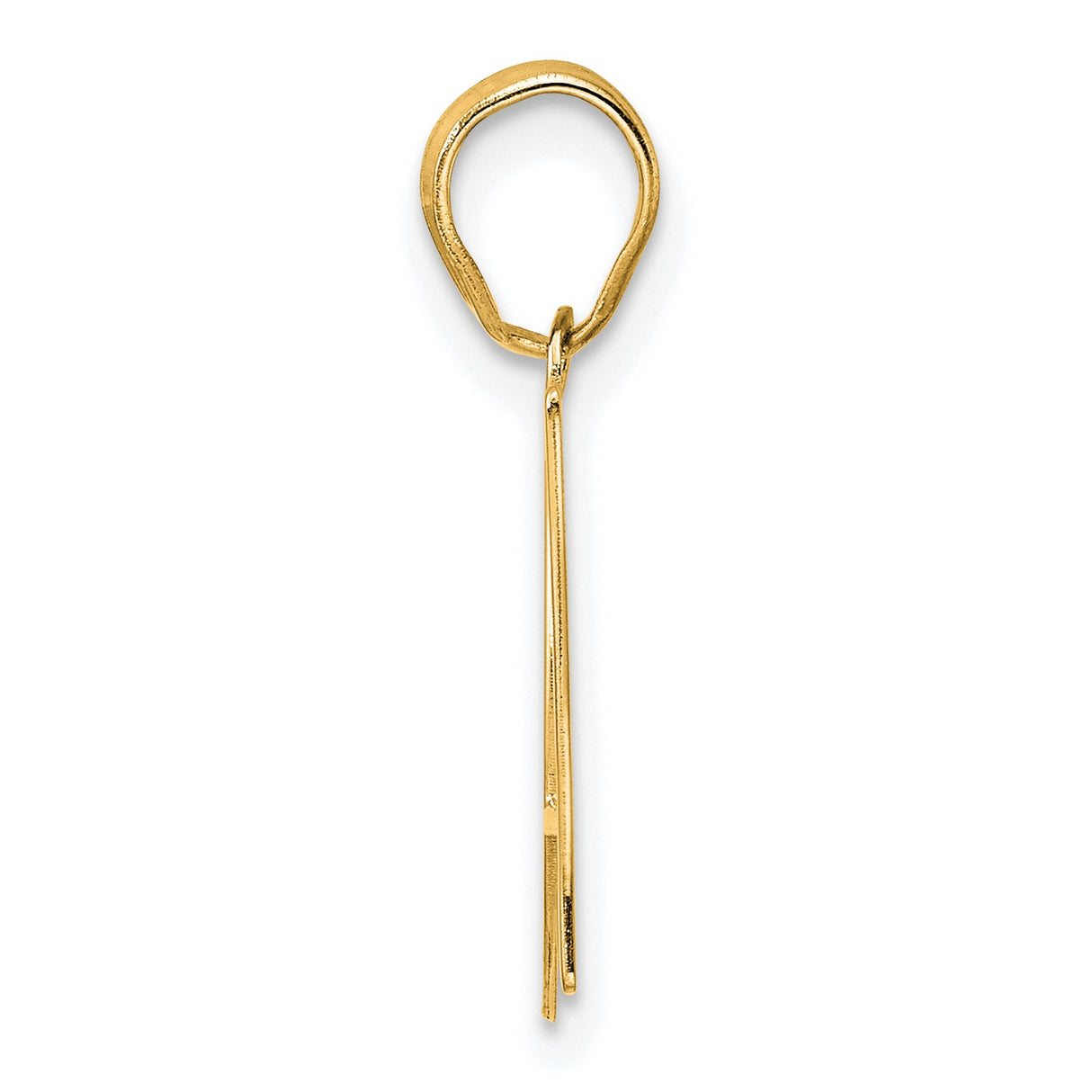 Polished Number 97 Charm Pendant in Real 14k Yellow Gold